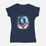 Yin Yang Dragons-womens v-neck tee-Vallina84