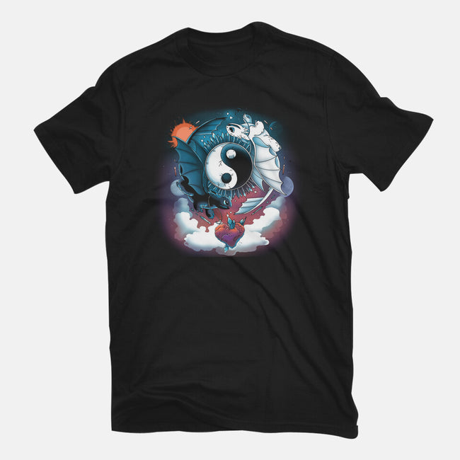 Yin Yang Dragons-womens fitted tee-Vallina84