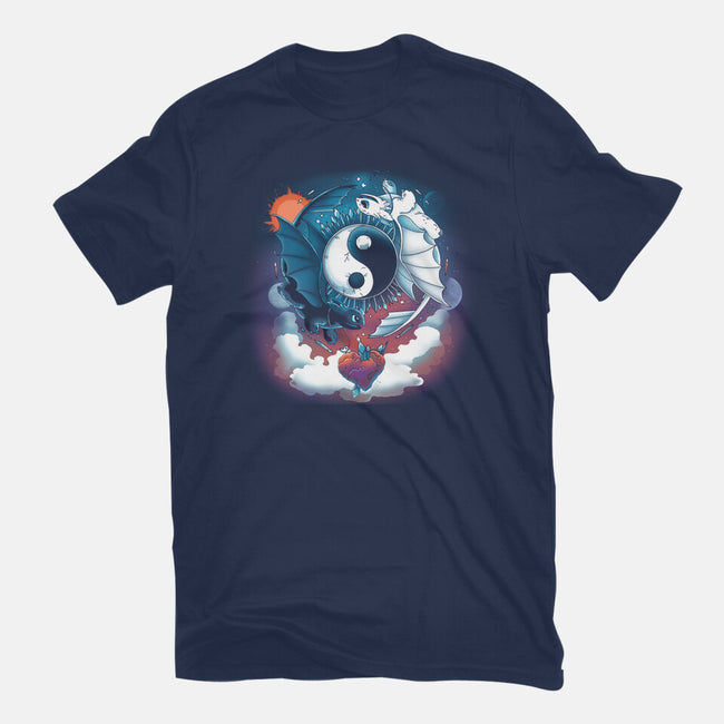 Yin Yang Dragons-womens fitted tee-Vallina84