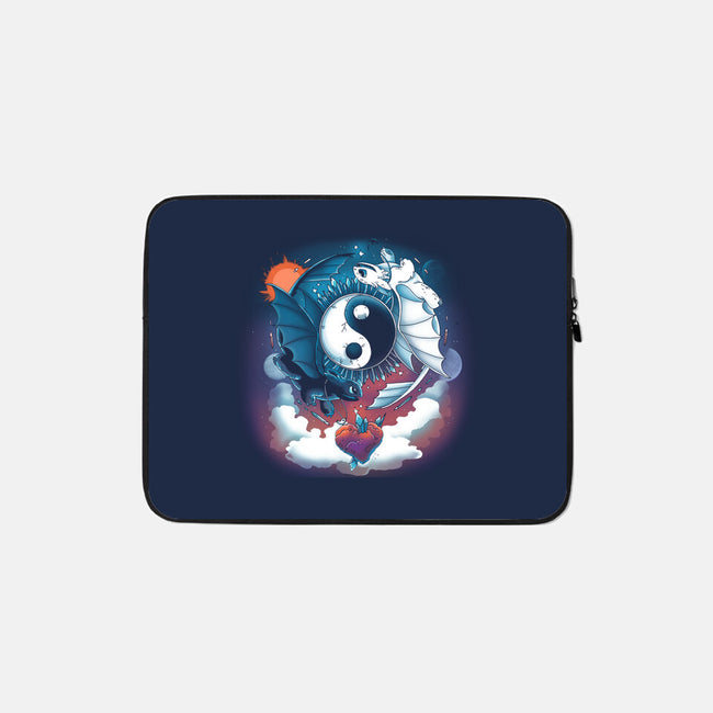 Yin Yang Dragons-none zippered laptop sleeve-Vallina84