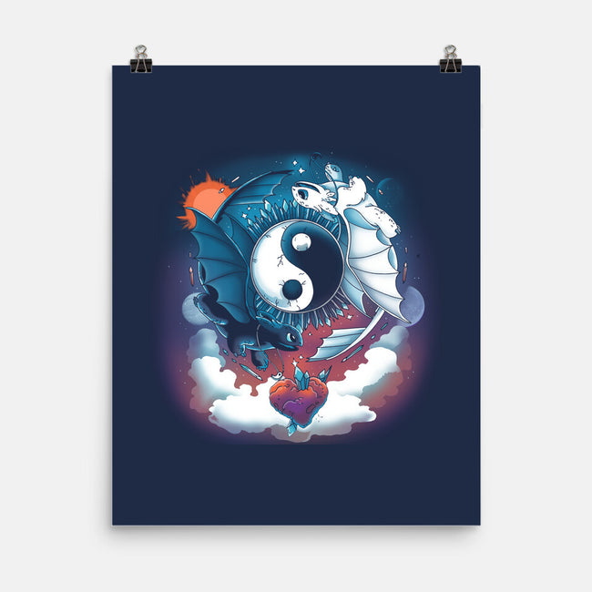 Yin Yang Dragons-none matte poster-Vallina84