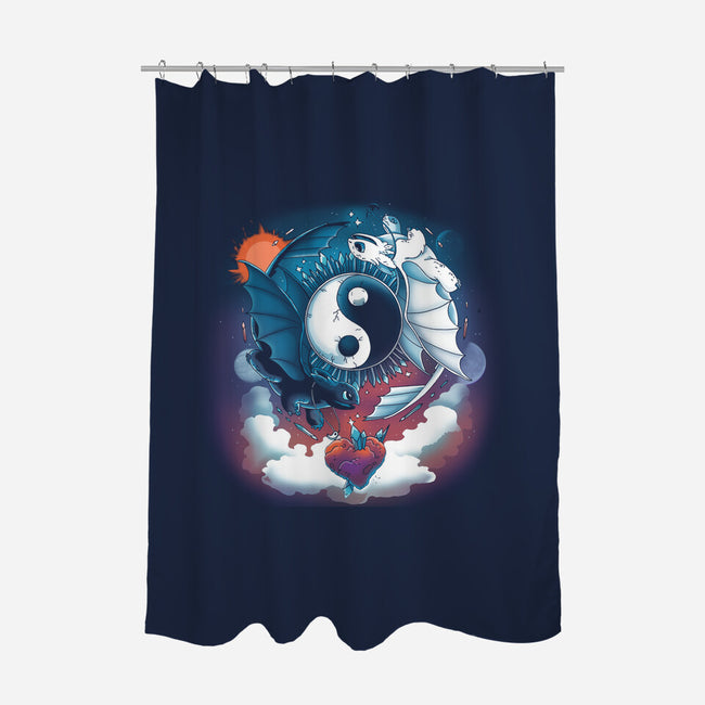 Yin Yang Dragons-none polyester shower curtain-Vallina84