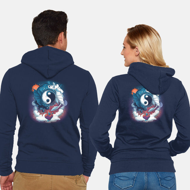 Yin Yang Dragons-unisex zip-up sweatshirt-Vallina84