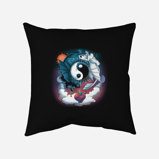 Yin Yang Dragons-none removable cover throw pillow-Vallina84