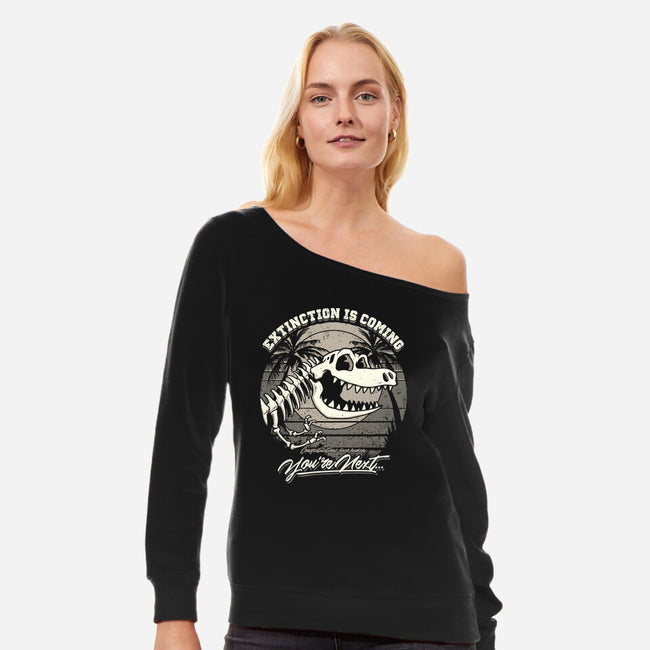 Extinction-womens off shoulder sweatshirt-StudioM6
