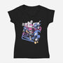Happy Attack-womens v-neck tee-Sketchdemao