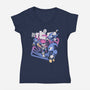 Happy Attack-womens v-neck tee-Sketchdemao