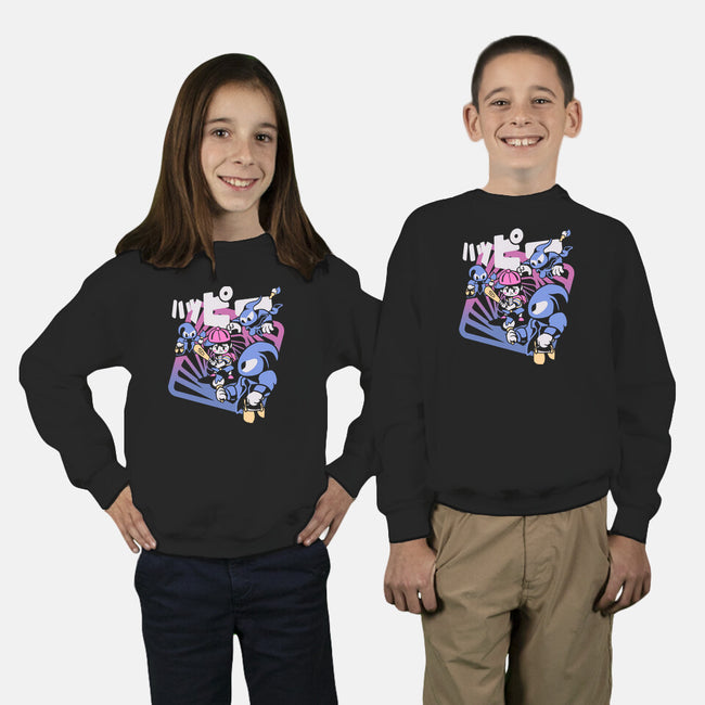 Happy Attack-youth crew neck sweatshirt-Sketchdemao