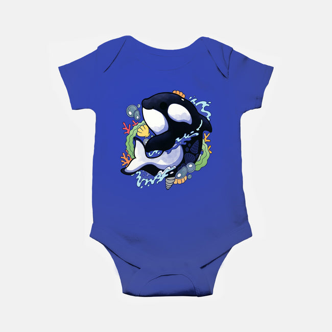 Summer Whale-baby basic onesie-Vallina84