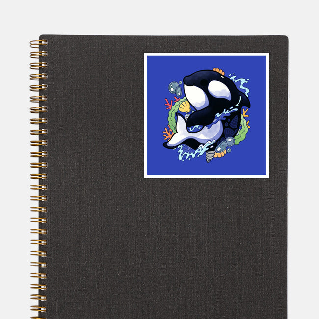Summer Whale-none glossy sticker-Vallina84