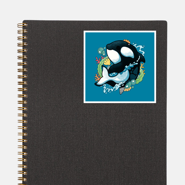 Summer Whale-none glossy sticker-Vallina84