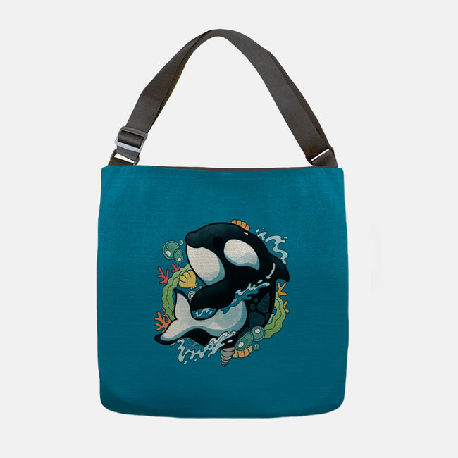 Summer Whale-none adjustable tote bag-Vallina84