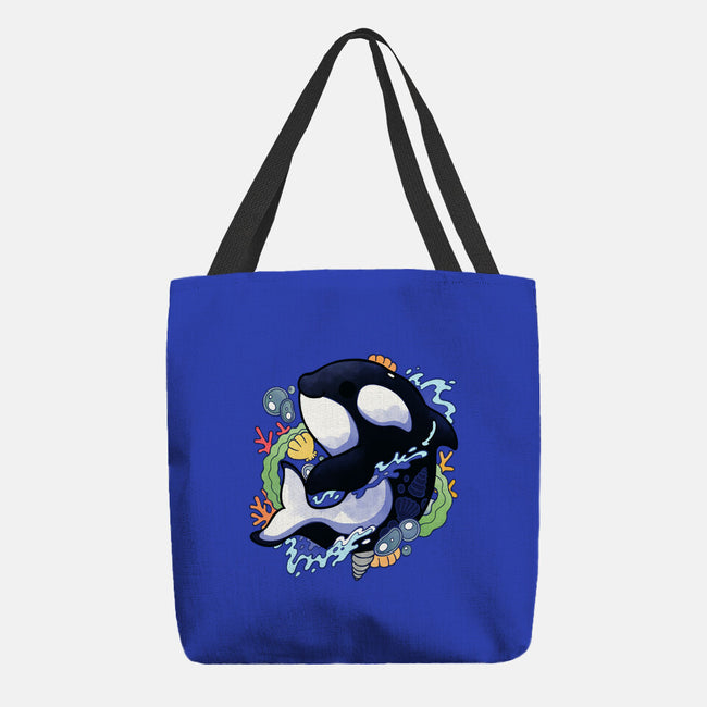 Summer Whale-none basic tote bag-Vallina84