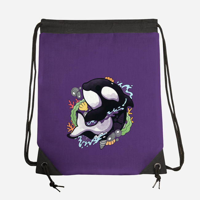 Summer Whale-none drawstring bag-Vallina84
