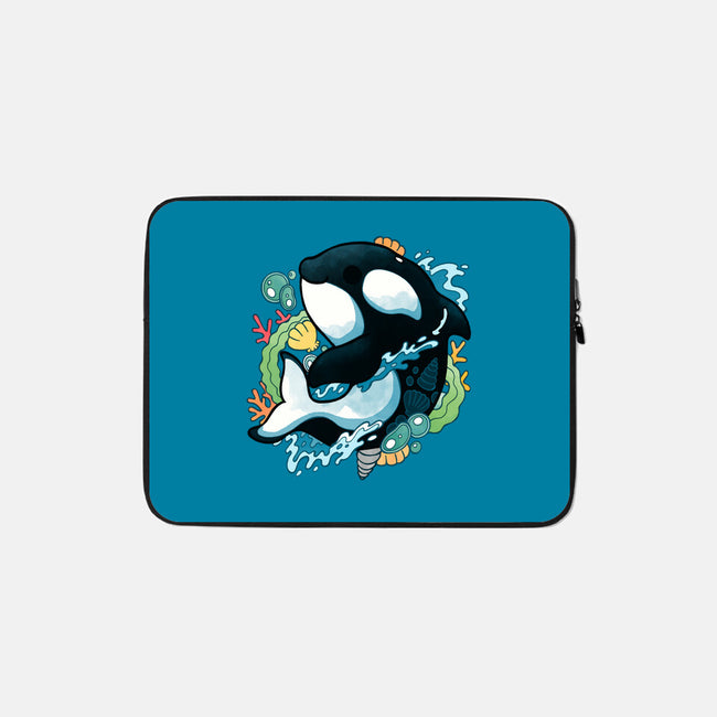 Summer Whale-none zippered laptop sleeve-Vallina84