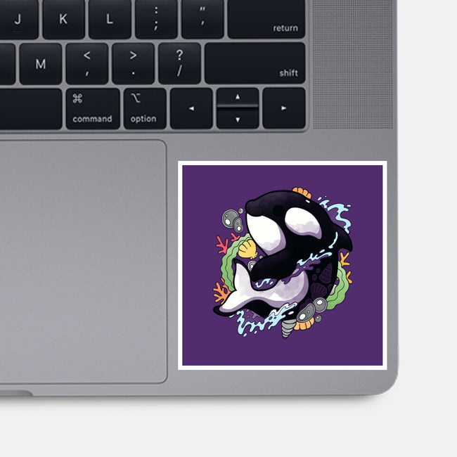 Summer Whale-none glossy sticker-Vallina84