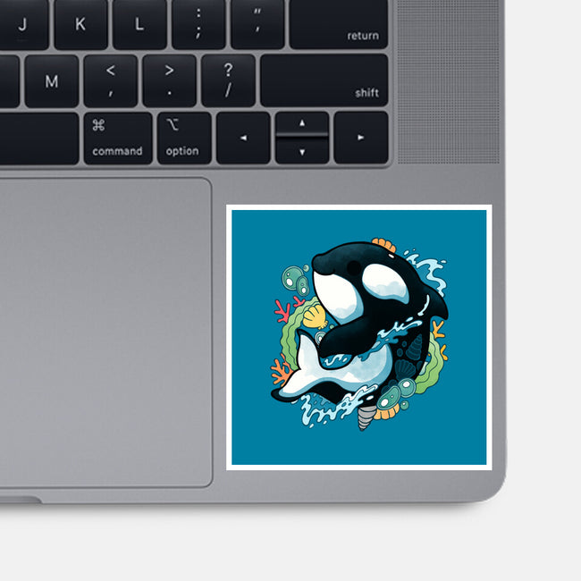 Summer Whale-none glossy sticker-Vallina84
