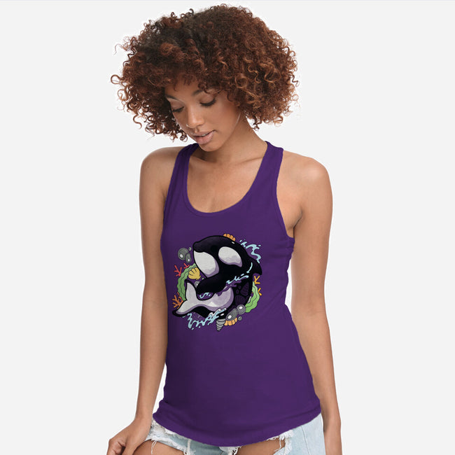 Summer Whale-womens racerback tank-Vallina84