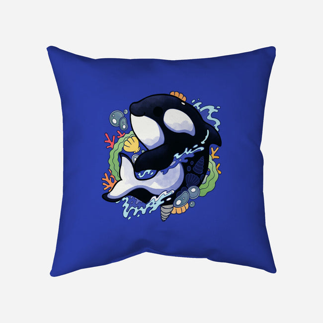 Summer Whale-none removable cover throw pillow-Vallina84
