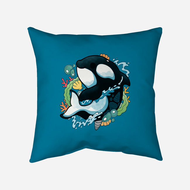 Summer Whale-none removable cover throw pillow-Vallina84
