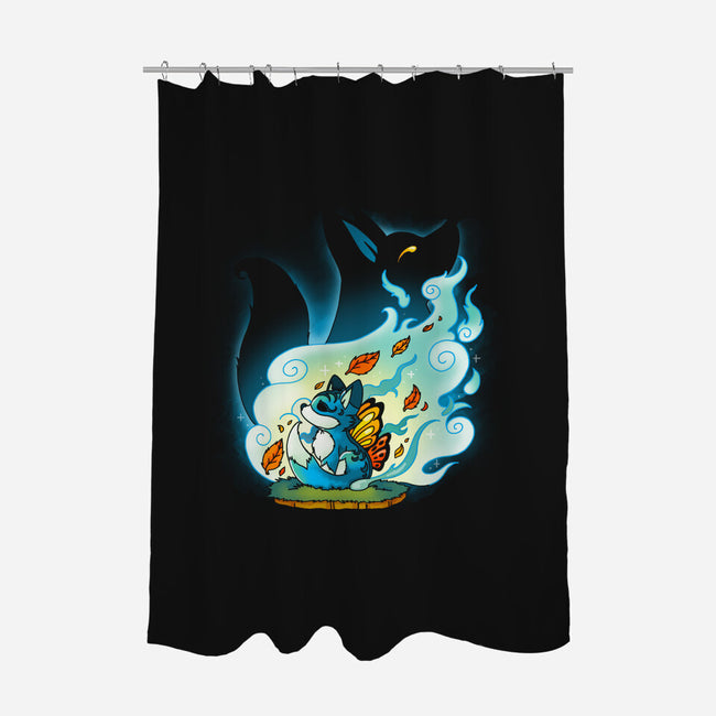 Magic Fox-none polyester shower curtain-Vallina84