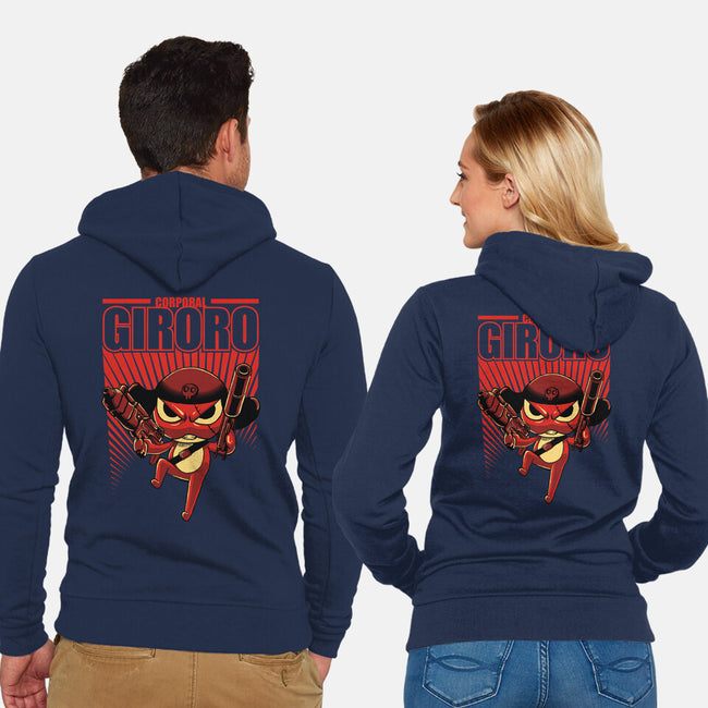 Corporal Giroro-unisex zip-up sweatshirt-Corndes