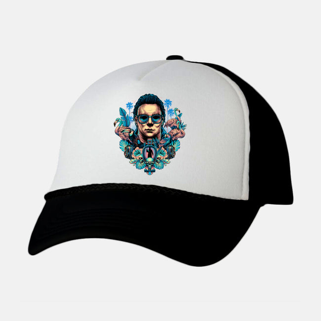 Tropical Slasher-unisex trucker hat-glitchygorilla