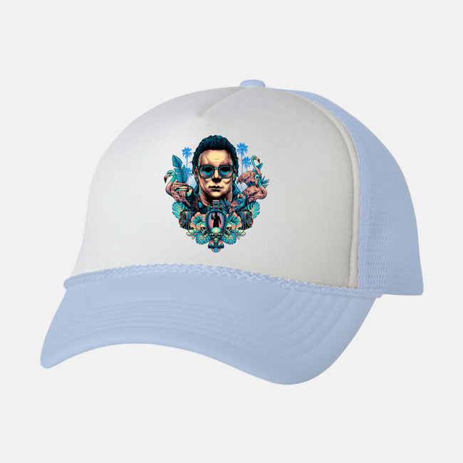Tropical Slasher-unisex trucker hat-glitchygorilla