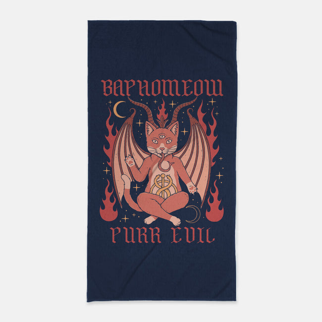 Baphomet Cat-none beach towel-Thiago Correa