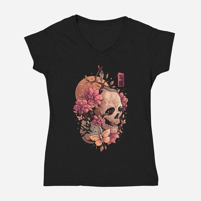 Time Of The Death-womens v-neck tee-eduely