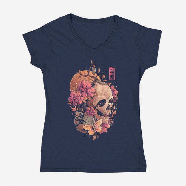 Time Of The Death-womens v-neck tee-eduely