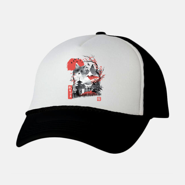 Blossom Fox-unisex trucker hat-dandingeroz