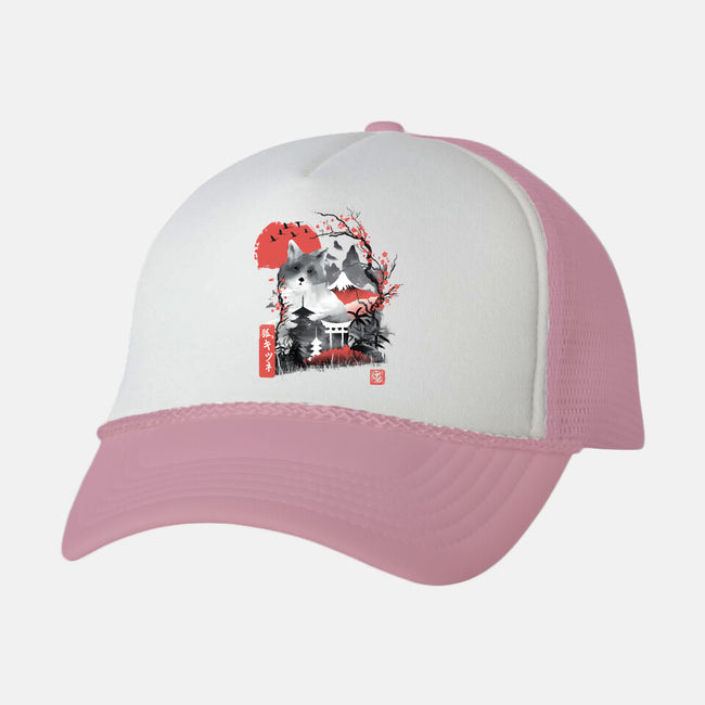 Blossom Fox-unisex trucker hat-dandingeroz