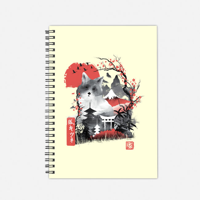Blossom Fox-none dot grid notebook-dandingeroz