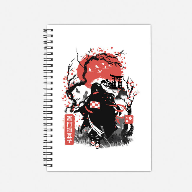 Cherry Blossom Nezuko-none dot grid notebook-dandingeroz