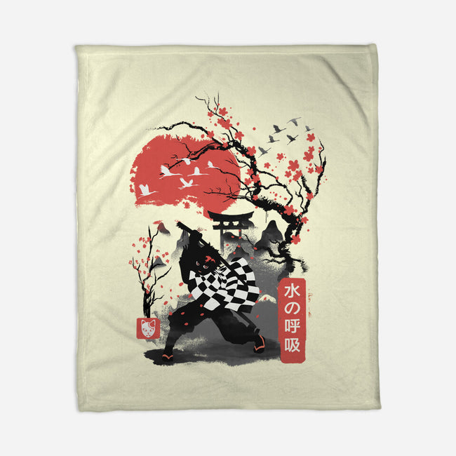 Cherry Blossom Tanjiro-none fleece blanket-dandingeroz
