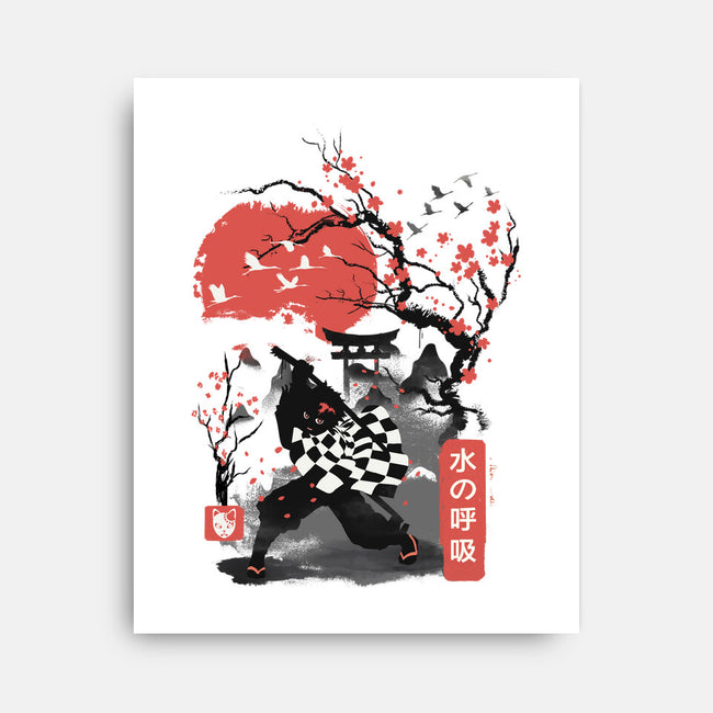 Cherry Blossom Tanjiro-none stretched canvas-dandingeroz