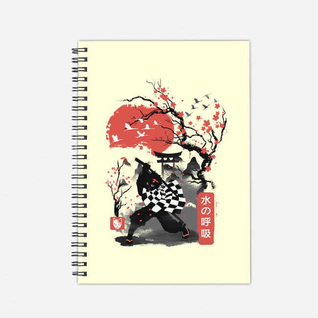 Cherry Blossom Tanjiro-none dot grid notebook-dandingeroz