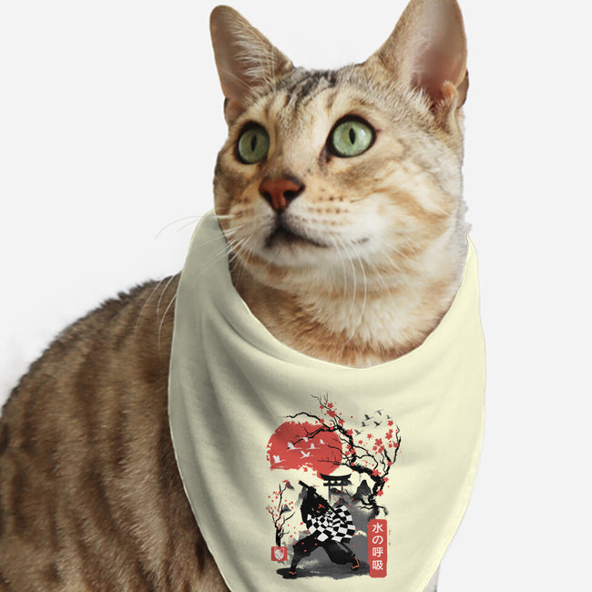Cherry Blossom Tanjiro-cat bandana pet collar-dandingeroz