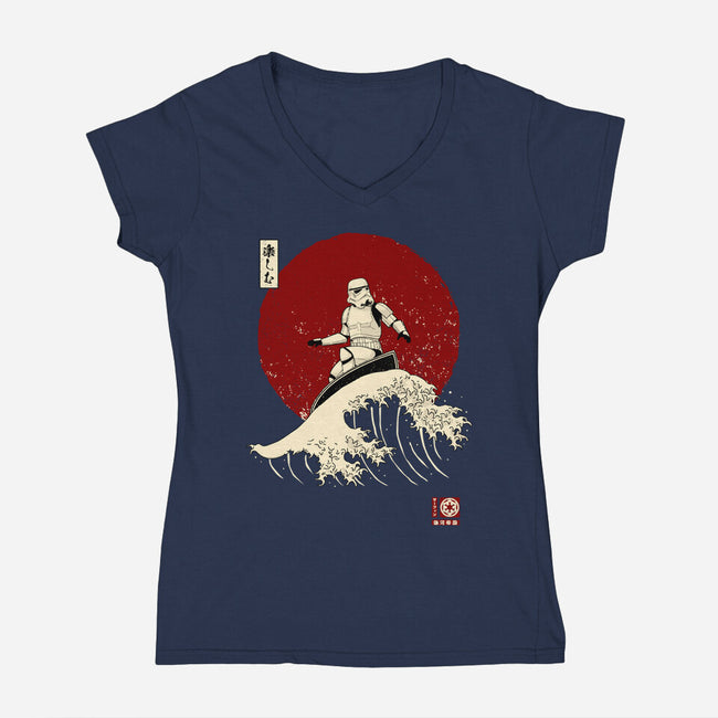 Empire Wave-womens v-neck tee-retrodivision