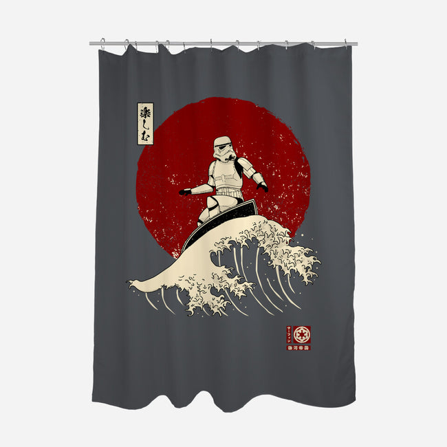 Empire Wave-none polyester shower curtain-retrodivision