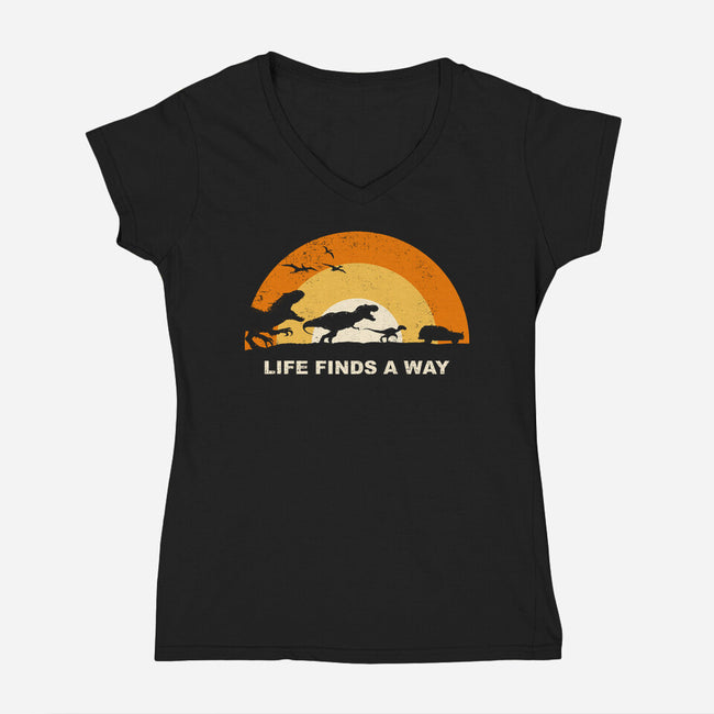 Finds A Way-womens v-neck tee-retrodivision