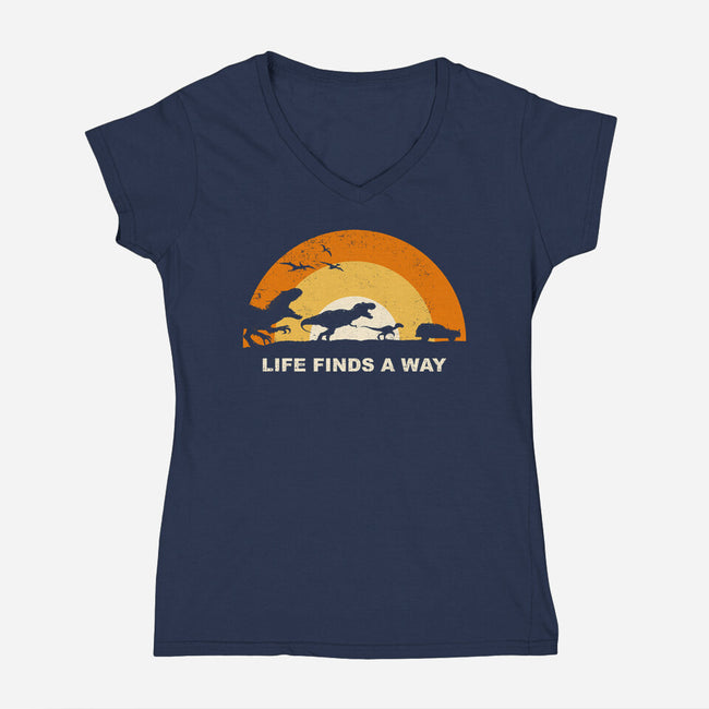 Finds A Way-womens v-neck tee-retrodivision