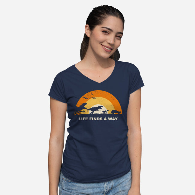 Finds A Way-womens v-neck tee-retrodivision