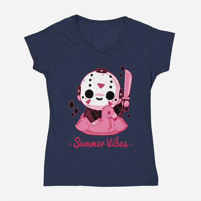 Creepy Summer Vibes-womens v-neck tee-xMorfina