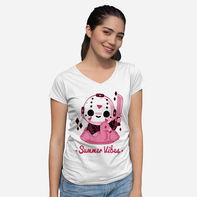 Creepy Summer Vibes-womens v-neck tee-xMorfina