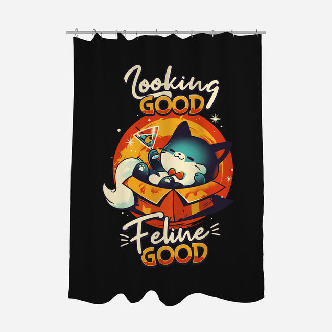 Feline Good-none polyester shower curtain-Snouleaf