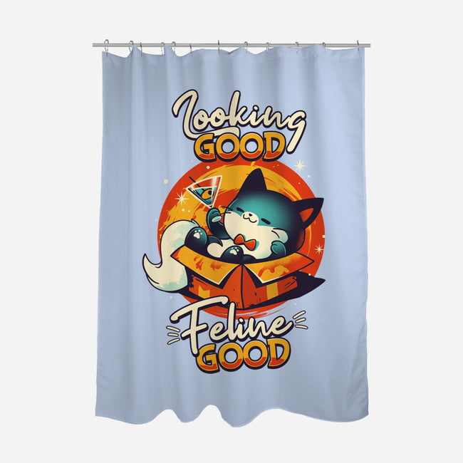 Feline Good-none polyester shower curtain-Snouleaf