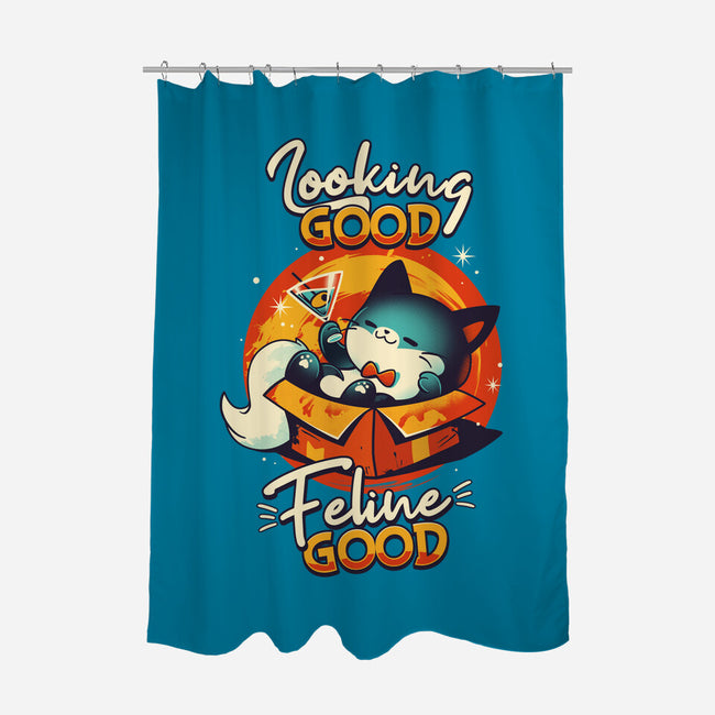 Feline Good-none polyester shower curtain-Snouleaf