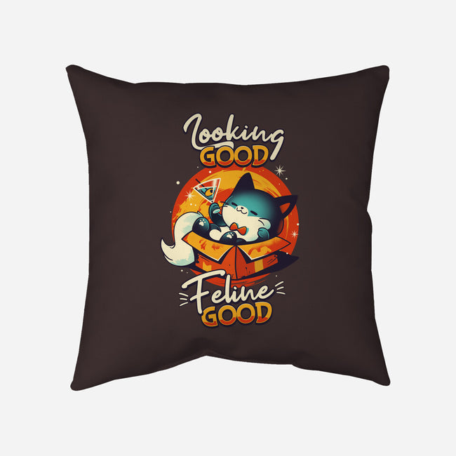 Feline Good-none removable cover w insert throw pillow-Snouleaf